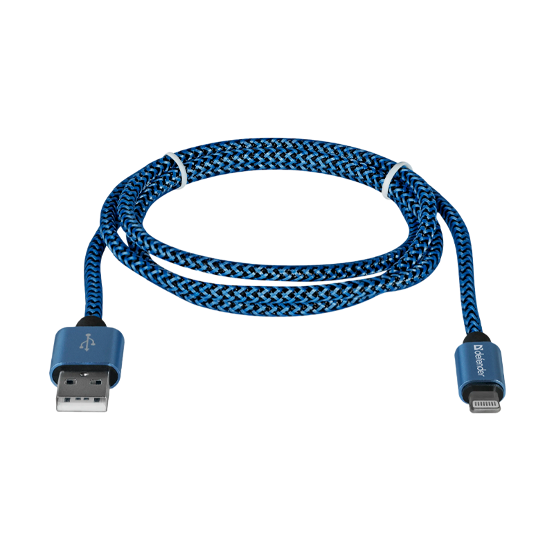Кабель Defender ACH01-03T PRO USB2.0 (m)-Lightning (m) 1.0м 2.1A синий