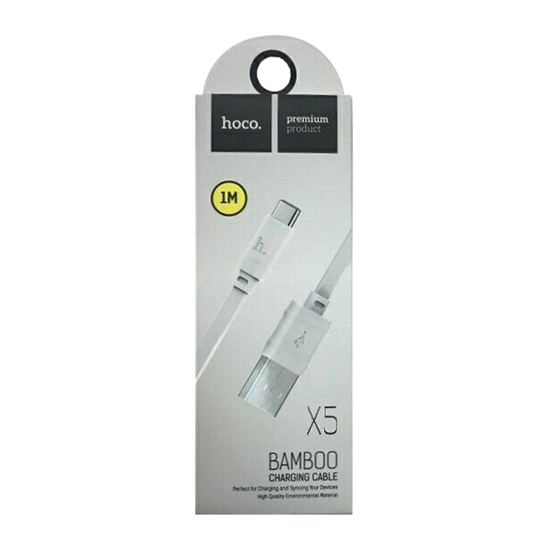 Кабель HOCO X5 USB (m)-Type-C (m) 1.0м 2.4A ПВХ белый (1/30/300)