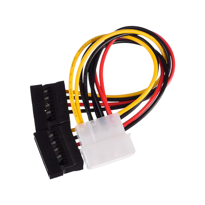 Кабель GoPower MOLEX (f)-2SATA (m) 0.2м PVC RoHS в пакете (1/500)