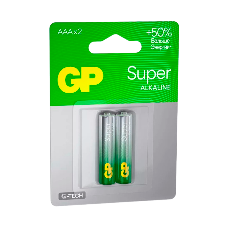 Батарейка GP Super G-Tech LR03 AAA BL2 Alkaline 1.5V (2/20/160)
