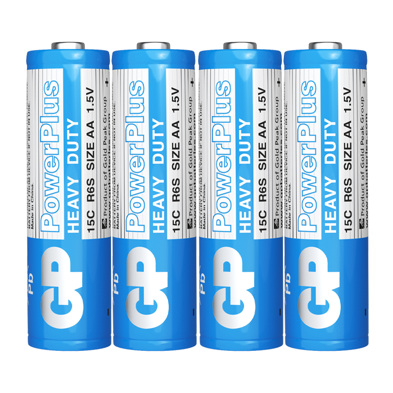 Батарейка GP PowerPlus R6 AA Shrink 4 Heavy Duty 1.5V (4/40/200/1000) R