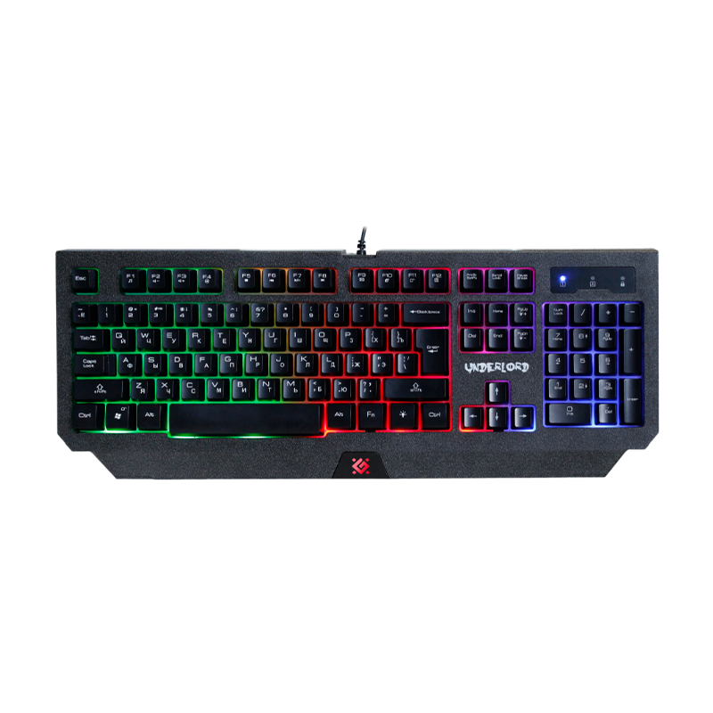 Клавиатура проводная Defender GK-340L Underlord игровая USB 1.5м черный (1/20)