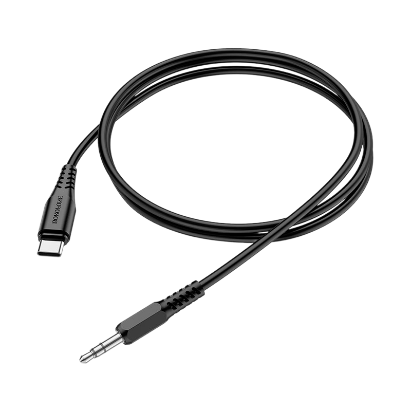 Кабель AUX Borofone BL8 Jack 3.5mm (m)-Type-C (m) 1.0м TPE черный (1/360)