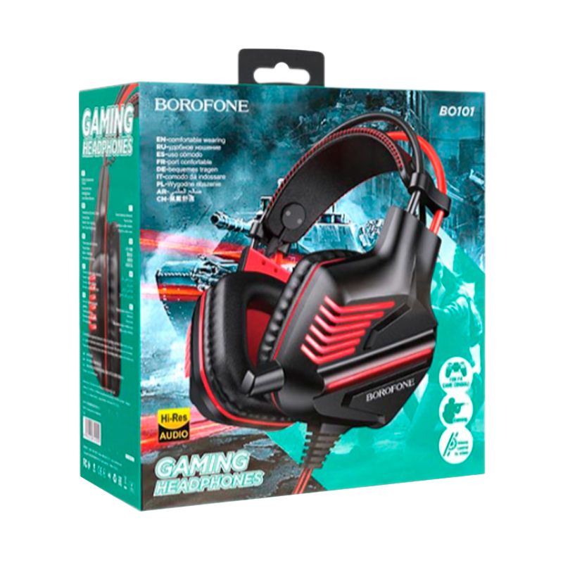 Наушники полноразмерные Borofone BO101 с микр. игровые красный (1/30)