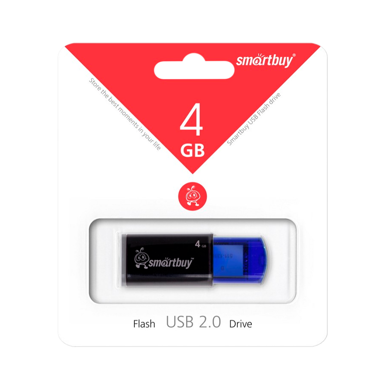 Флеш-накопитель Smartbuy Click 4GB USB2.0 пластик синий