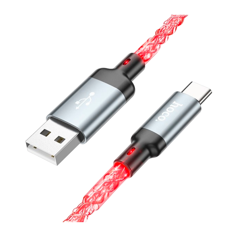 Кабель HOCO U112 USB (m)-Type-C (m) 1.0м 2.4A ПВХ серый (1/22/220)