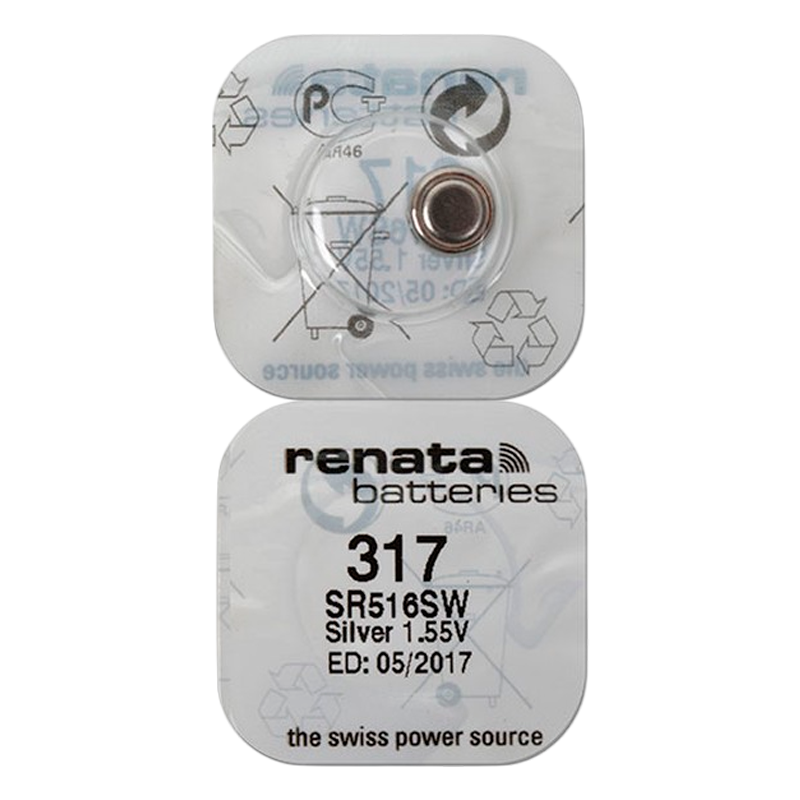 Батарейка Renata 317 (SR516SW) Silver Oxide 1.55V (1/10/100)