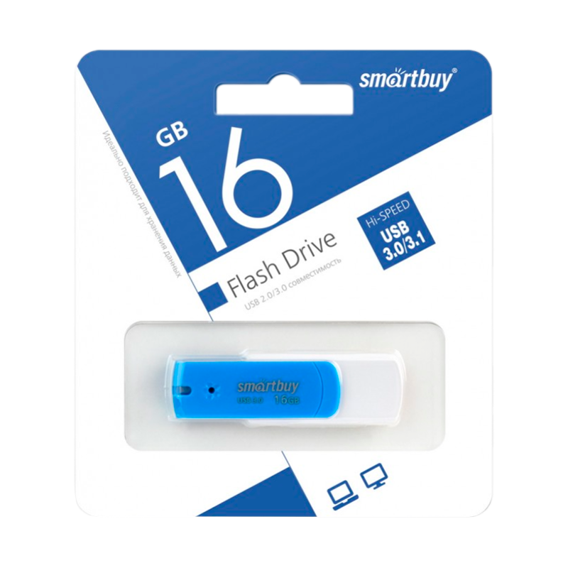Флеш-накопитель Smartbuy Crown 16GB USB3.0 пластик голубой