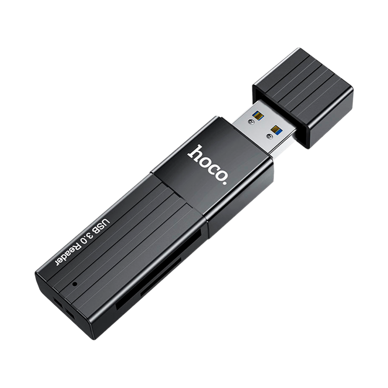 Картридер HOCO HB20 USB2.0 SD/microSD черный (1/50/200)