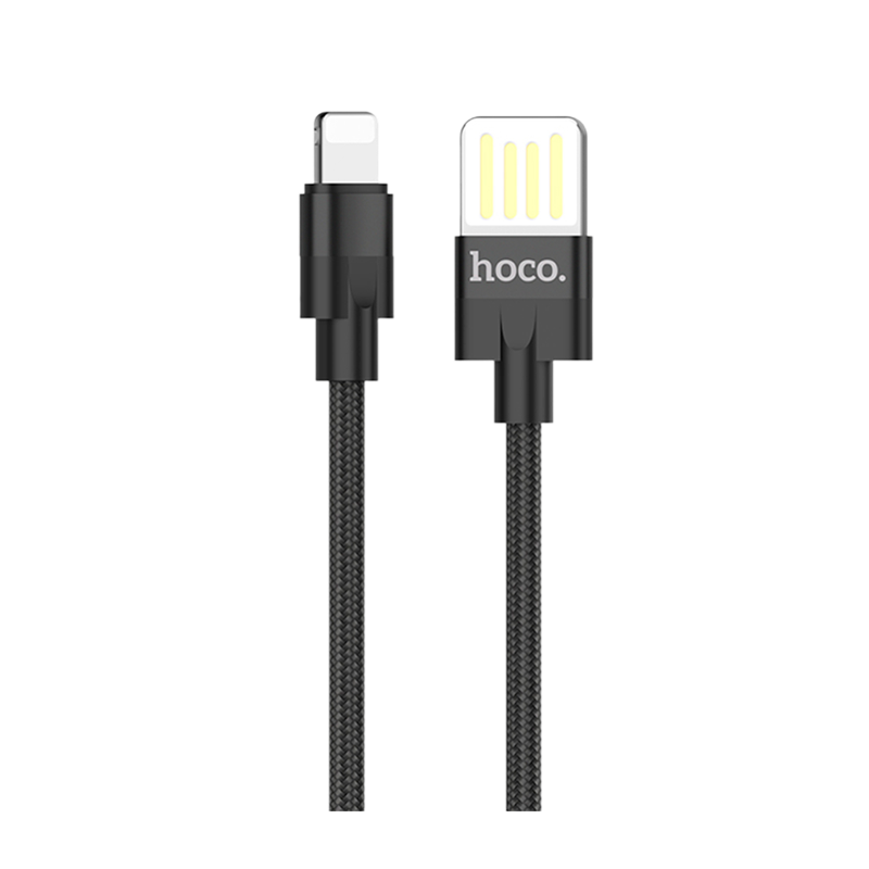Кабель HOCO U55 USB (m)-microUSB (m) 1.2м 2.4A нейлон черный (1/25/250)