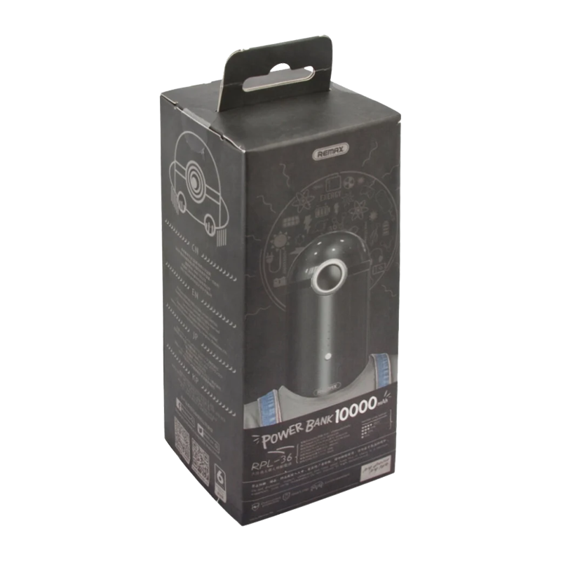 Внешний аккумулятор Remax RPL-36 Cutie 10000mAh 1.5A 2USB черный (1/40)