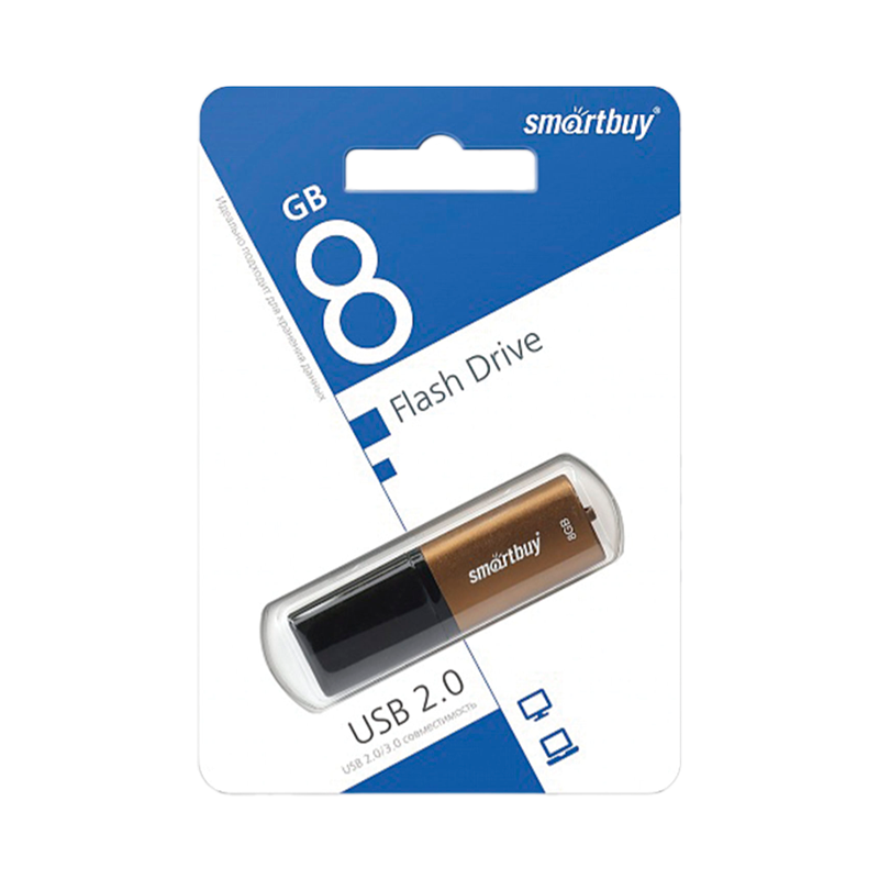 Флеш-накопитель Smartbuy X-Cut 8GB USB2.0 пластик коричневый