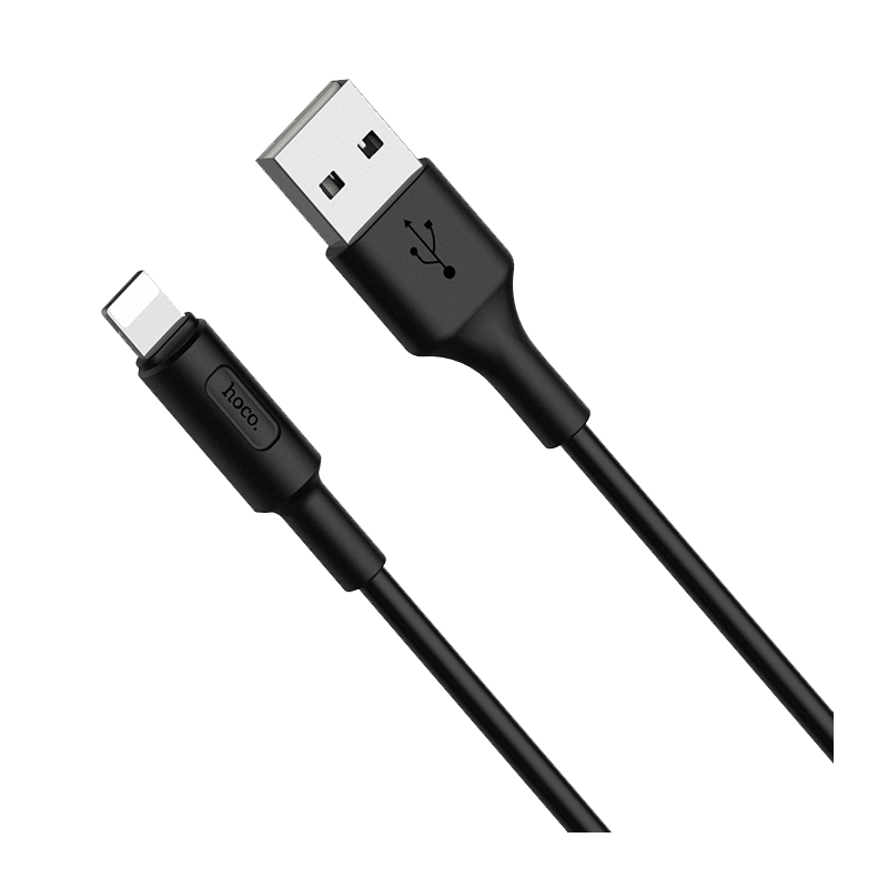 Кабель HOCO X25 USB (m)-Lightning (m) 1.0м 2.0A ПВХ черный (1/30/300)