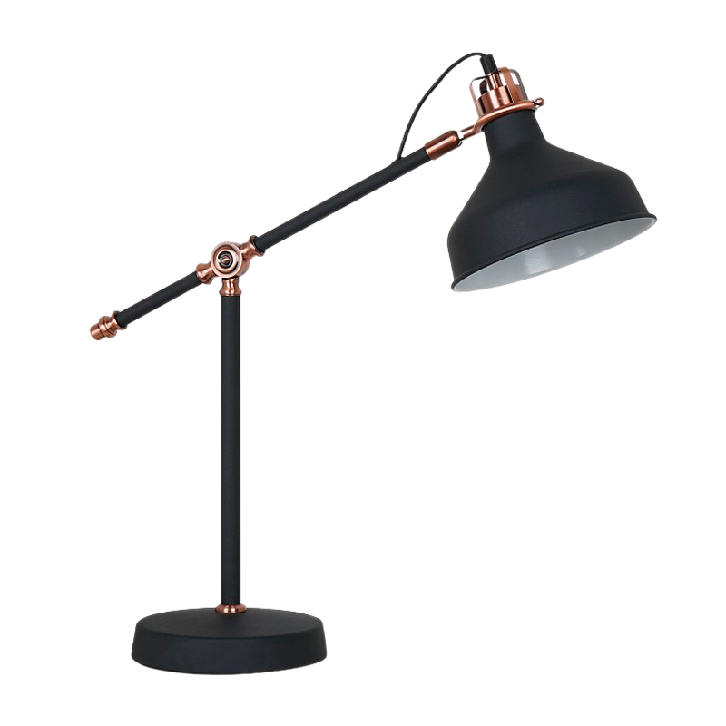 Светильник настольный Camelion KD-425 Amsterdam 40W 230V E27 на основании черный медный