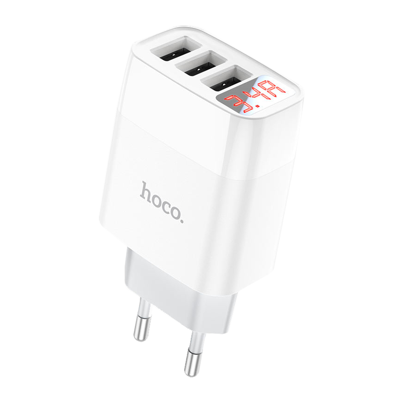Сетевое З/У HOCO C93A 3USB 3.4A белый (1/12/120)