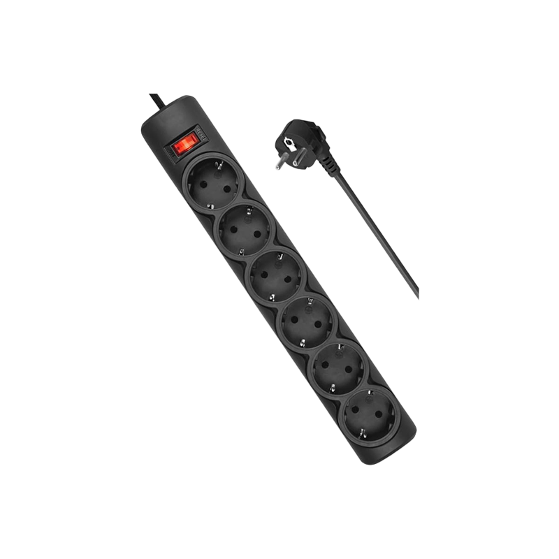Сетевой фильтр Defender DFS 155 6р.С/З 10A 125 Дж 5.0м черный (1/30)