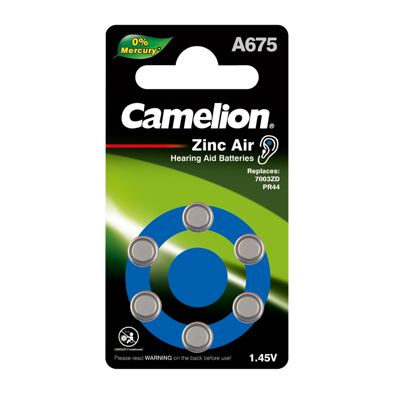 Батарейка Camelion ZA675 BL6 Zinc Air 1.45V 0%Hg (6/60/600/3000)