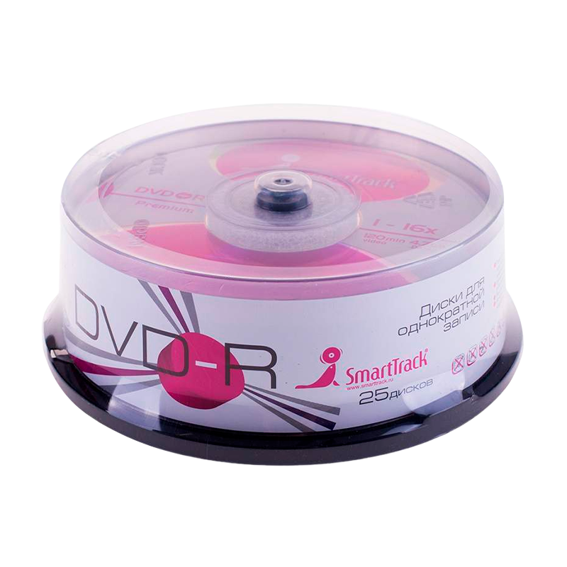 Диск DVD-R SmartTrack CB-25 4.7GB 16x 25шт. cake box (25/250)
