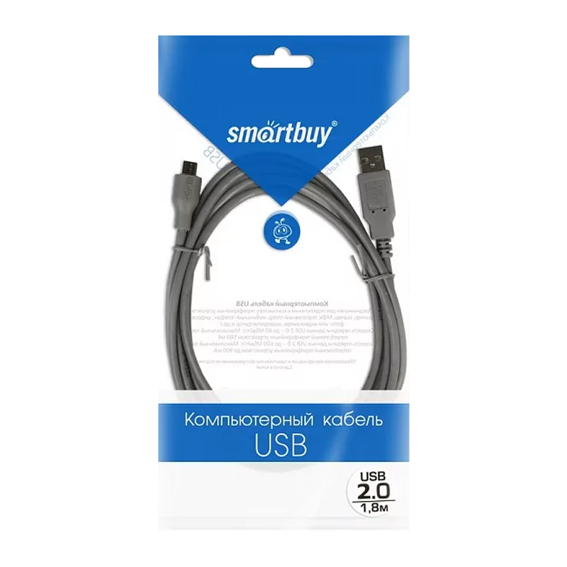 Кабель Smartbuy K-719 USB (m)-microUSB (m) 1.8м силикон черный (1/320)
