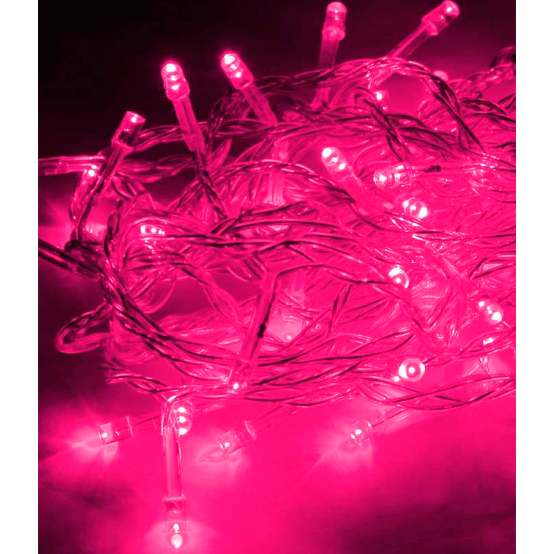 Гирлянда Космос 50LED 6.5м лампочки нить 8 режимов розовый (1/100)