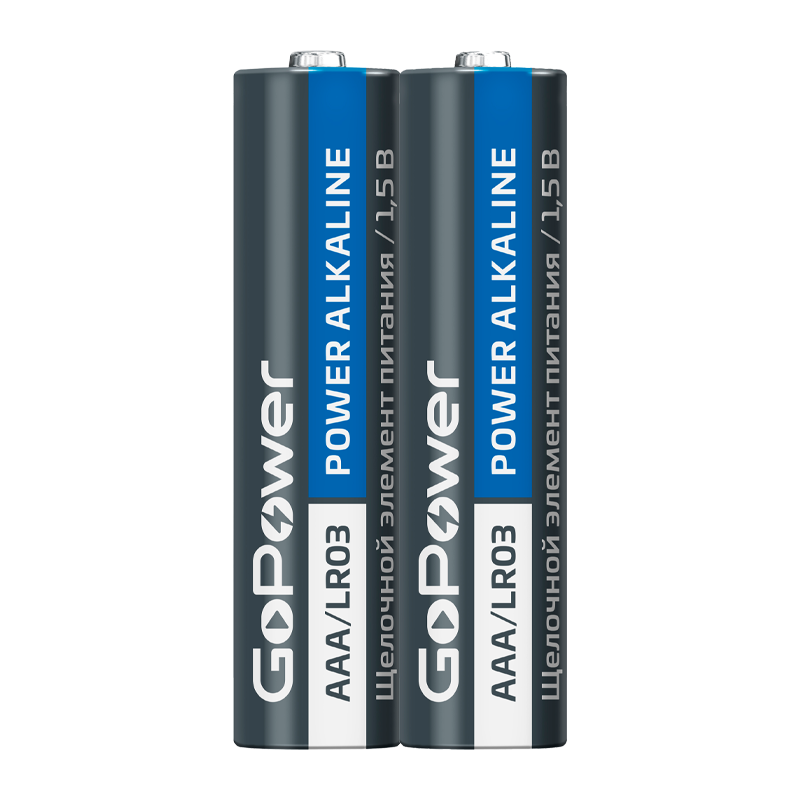 Батарейка GoPower LR03 AAA Shrink 2 Alkaline 1.5V (2/40/800)