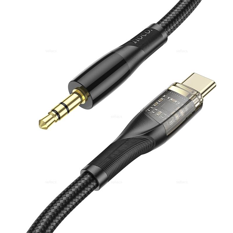 Кабель AUX HOCO UPA25 Jack 3.5mm (m)-Type-C (m) 1.0м нейлон черный (1/31/310)