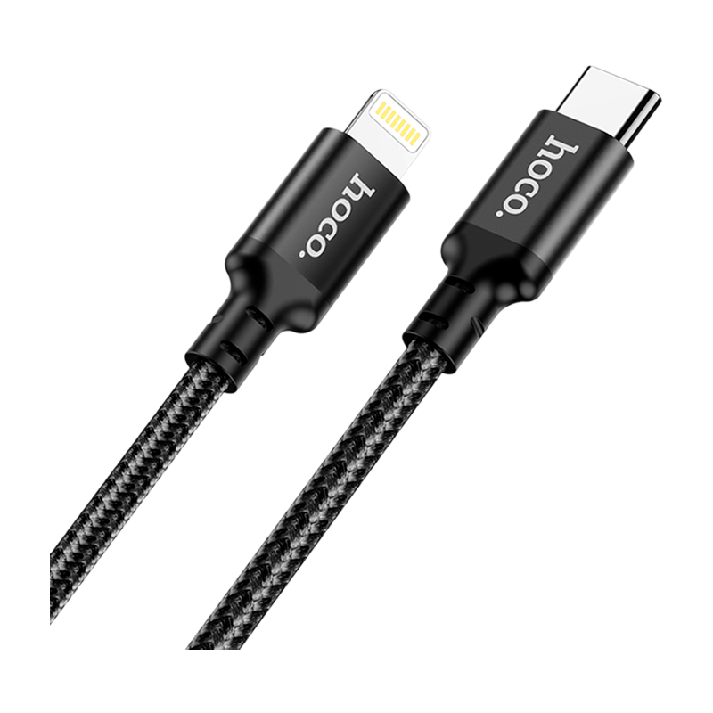 Кабель HOCO X14 Lightning (m)-Type-C (m) 1.0м 3.0A 20W нейлон черный (1/20/200)