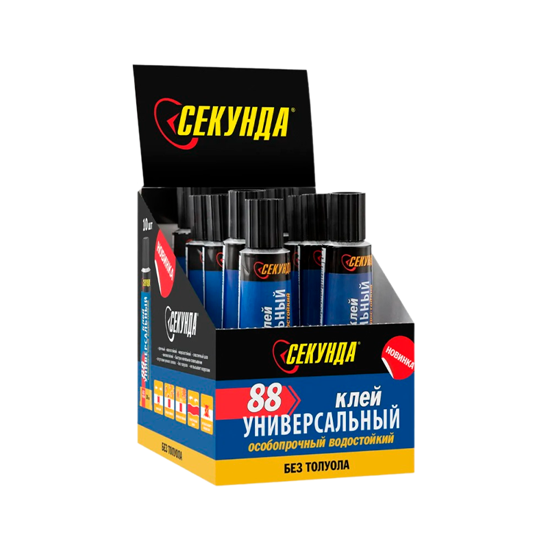Клей Секунда 88 30мл универсальный особопрочный BOX10 (10/60)