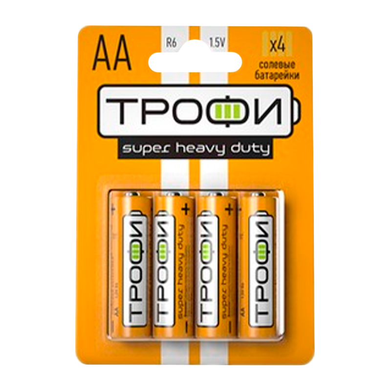 Батарейка Трофи Super R6 AA BL4 Heavy Duty 1.5V (4/40/720/25920)