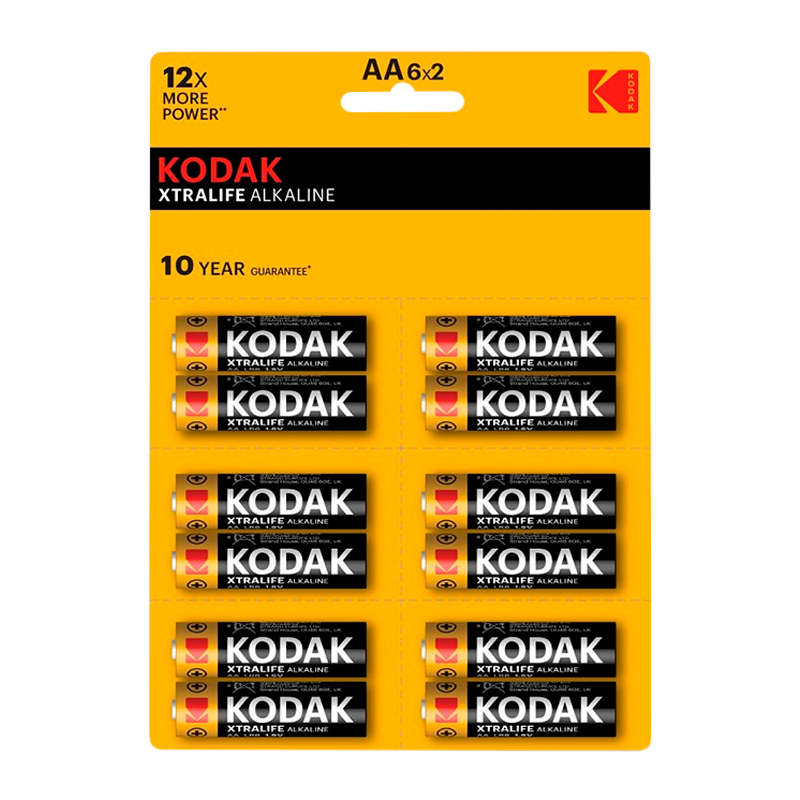 Батарейка Kodak XTRALIFE LR6 AA BL12 (2*6) Alkaline 1.5V (12/144/576/18432)