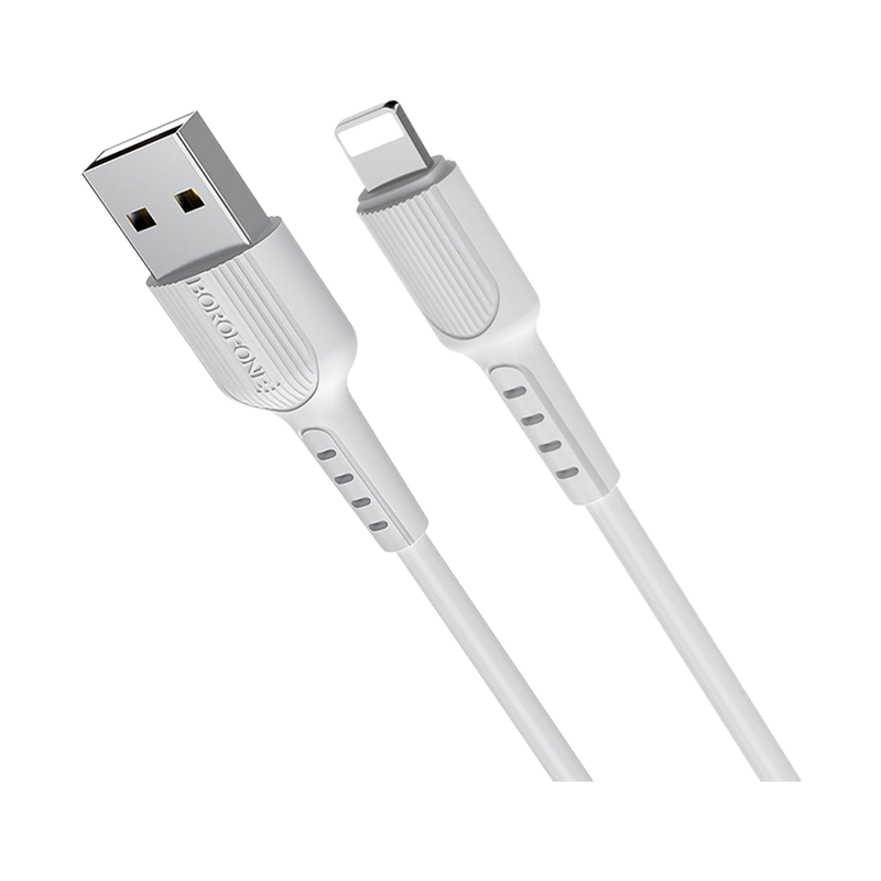Кабель Borofone BX16 USB (m)-Lightning (m) 1.0м 2.4A ПВХ белый (1/648)