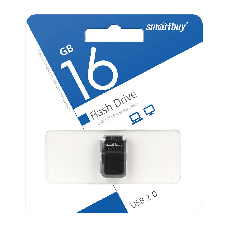 Флеш-накопитель Smartbuy ART 16GB USB2.0 пластик черный