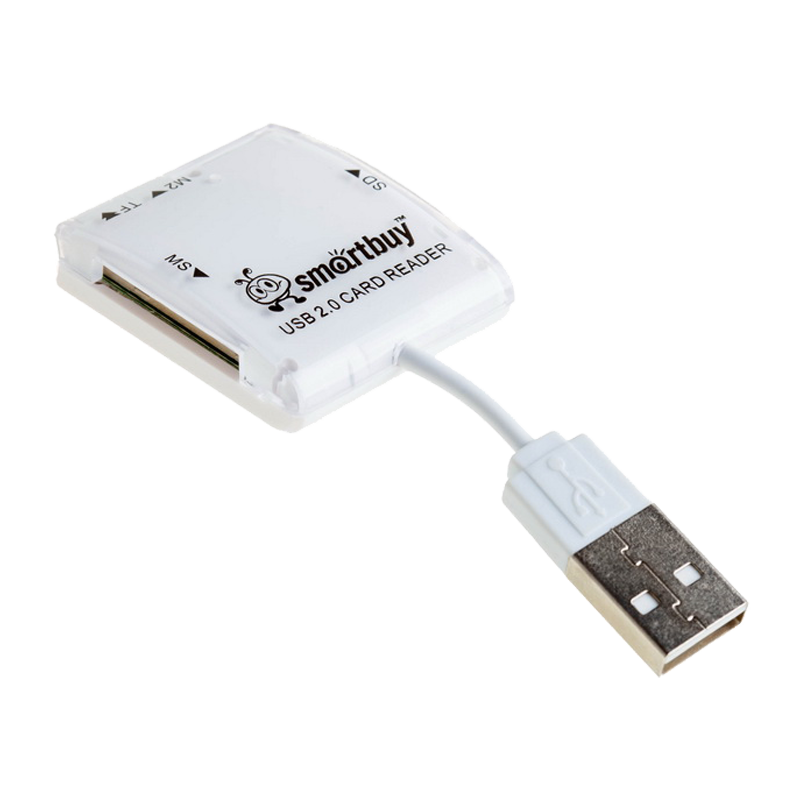 Картридер Smartbuy 713 USB2.0 SD/microSD/MS/M2 белый (1/5)