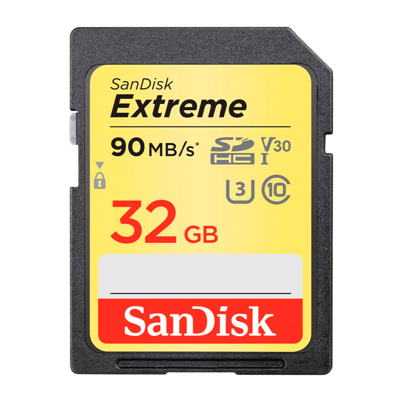 Карта памяти SD SanDisk EXTREME 32GB Class10 UHS-I (U3) 90 МБ/сек V30