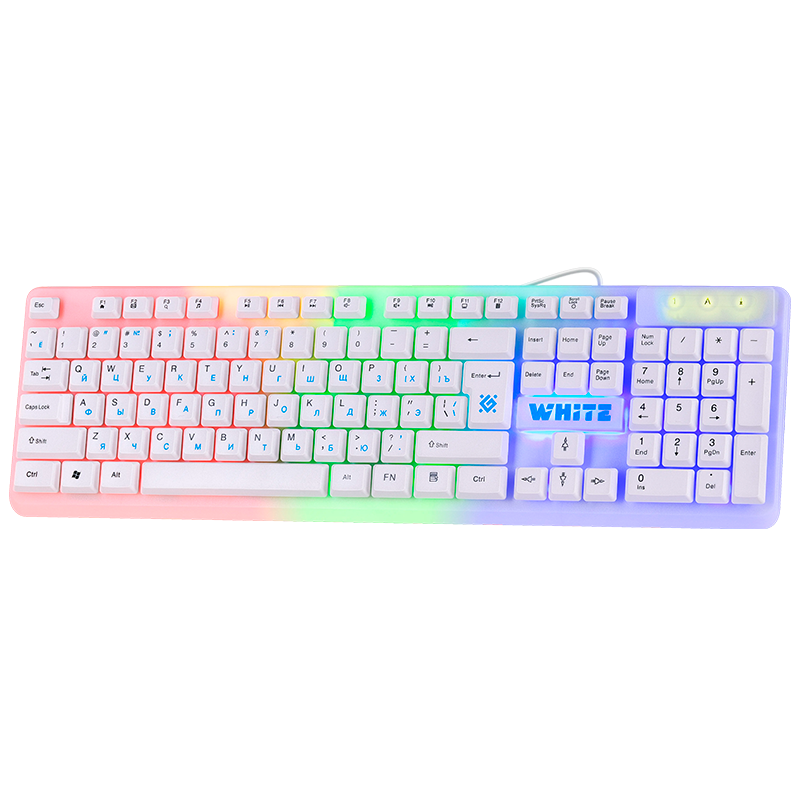 Клавиатура проводная Defender GK-172 white игровая USB 1.5м (1/10)