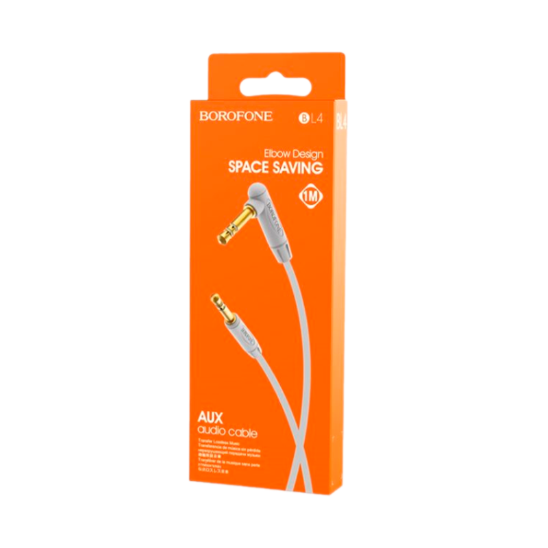 Кабель AUX Borofone BL4 Jack 3.5mm (m)-Jack 3.5mm (m) 1.0м TPE серый (1/63/252)