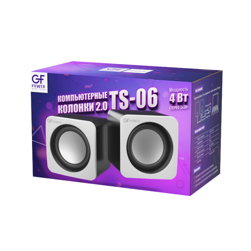 Колонки GFPower TS-06 4W белый (1/100)