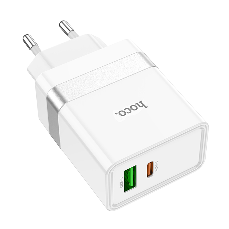 Сетевое З/У HOCO N21 1USB/Type-C 3.0A 30W PD3.0 белый (1/12/120)