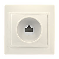 Розетка Smartbuy компьютерная RJ-45 1-местная бежевая "Венера"