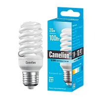 Лампа энергосберегающая Camelion T2 E27 20W 4200К 220-240V спираль (1/5/25/100)