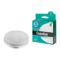 Лампа светодиодная Camelion GX53 15W 4500К 170-265V таблетка матовая (1/5/100)