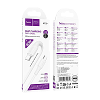 Кабель HOCO X120 Type-C (m)-Type-C (m) 1м 3.0A 60W силикон белый (1/1000)