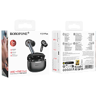 Наушники внутриканальные Borofone FQ9 Plus bluetooth 5.4 с микр. черный (1/14/84)