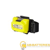 Фонарь налобный Фаzа H5-L3W/L2W 3W 1LED+COB от батареек IP44 3 режима зеленый (1/12/48)
