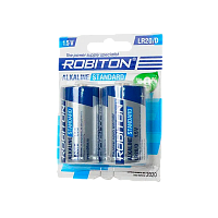 Батарейка Robiton STANDARD LR20 D BL2 Alkaline 1.5V (2/12/192)