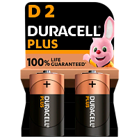 Батарейка Duracell Plus LR20 D BL2 Alkaline 1.5V (2/20)