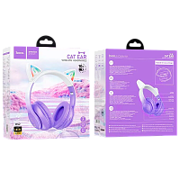 Наушники полноразмерные HOCO W42 Cat bluetooth 5.3 фиолетовый (1/42)