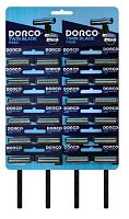 Бритва одноразовая DORCO "TWIN BLADE FIXED" 2 лезвия увл. полоска 24шт. на карте (24/240)
