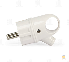 Вилка электрическая Smartbuy С/З 16A IP20 прямая с кольцом белый (1/40)