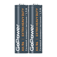 Батарейка GoPower R6 AA SH2 Солевая 1.5V (2/60/1200)